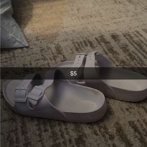 White Slide Sandals